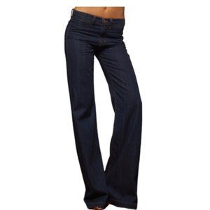 J Brand Malik Wide Leg Denim Jeans Mid Rise